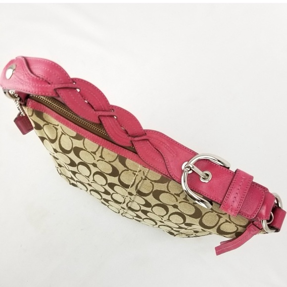 COACH Classic Hobo Handbag Tan Brown Signature Med - Picture 5 of 5